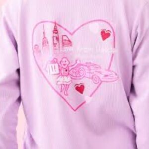 Roller Rabbit Monkey In The City" NYC Hoodie in a pale pink